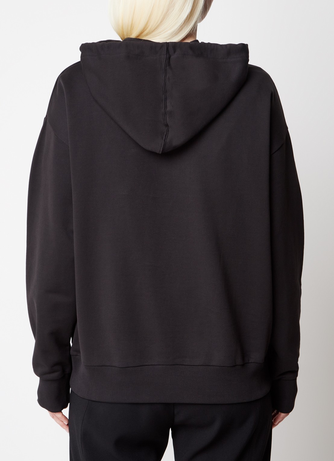 Moncler Hoodie met logoborduring - achterkant zwart
