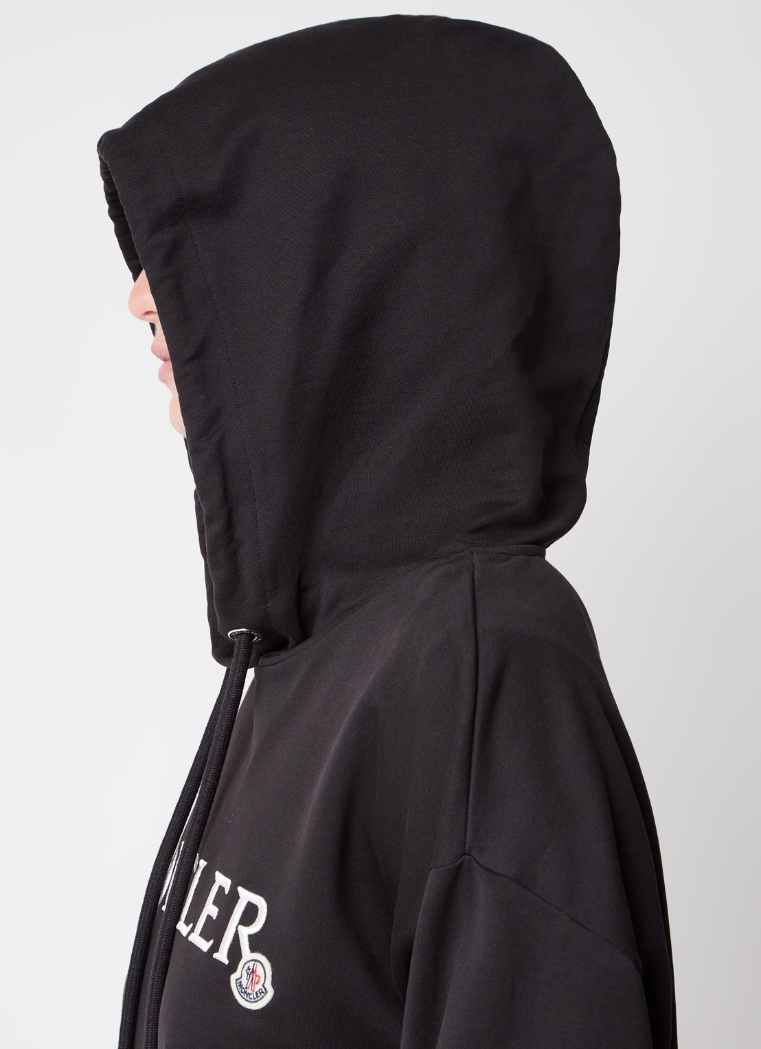 Moncler Hoodie met logoborduring - detail 3 zwart