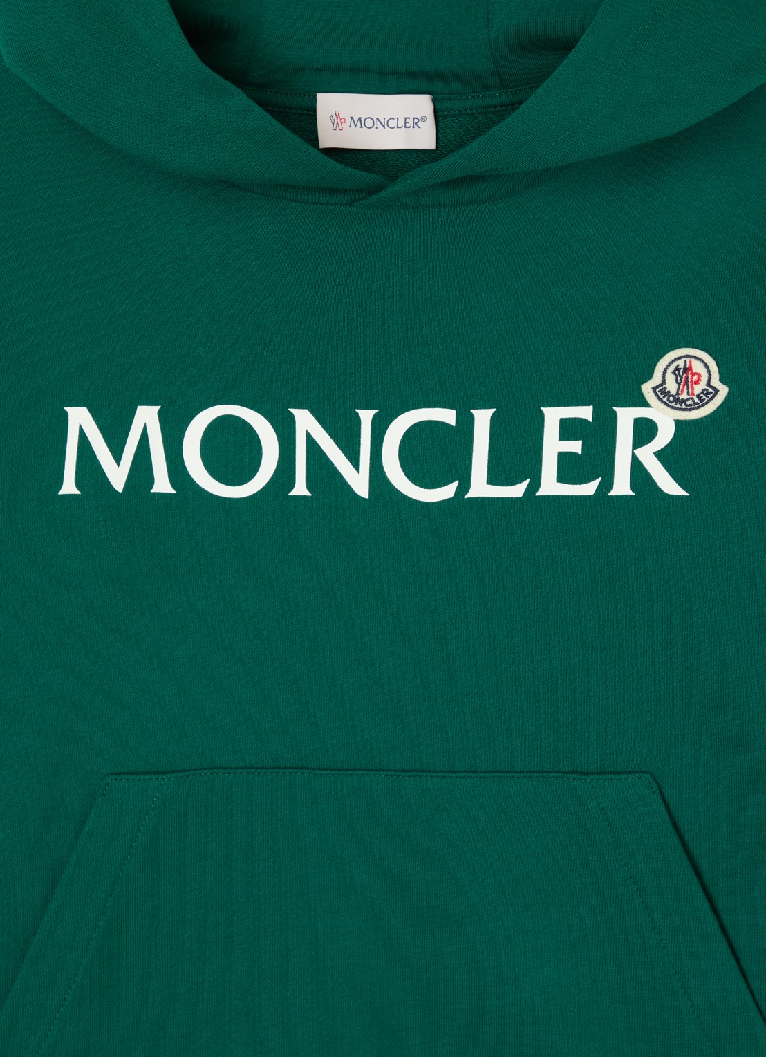 Moncler Hoodie met logoprint - detail groen
