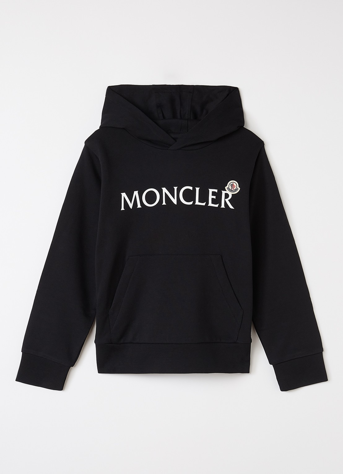 Moncler Hoodie met logoprint - voorkant zwart