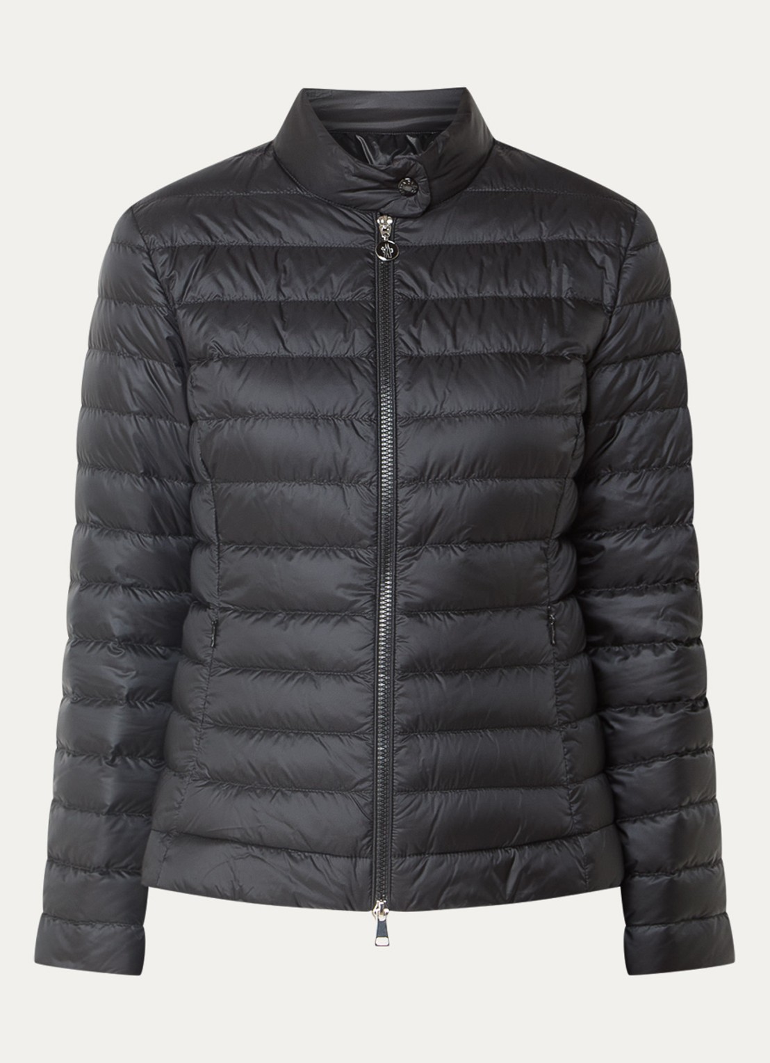 Moncler Igelle gewatteerd jack met donsvulling en logoborduring - voorkant 5 zwart