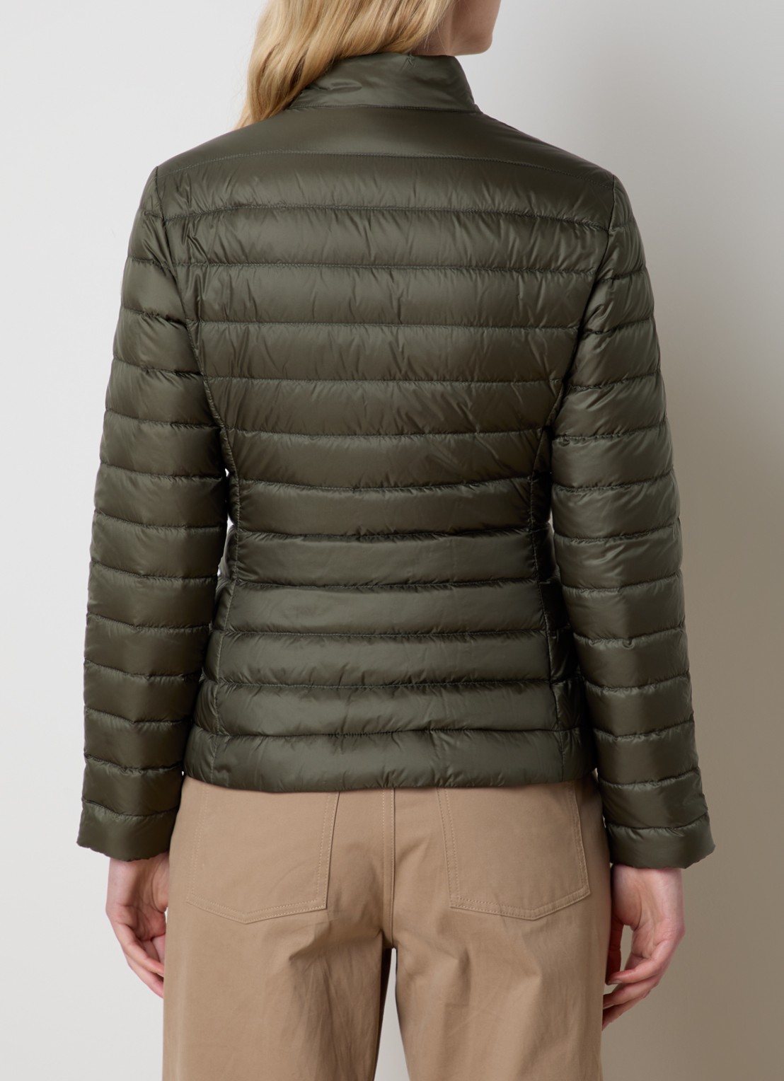 Moncler Igelle gewatteerd jack met donsvulling en logoborduring - achterkant bronsgroen