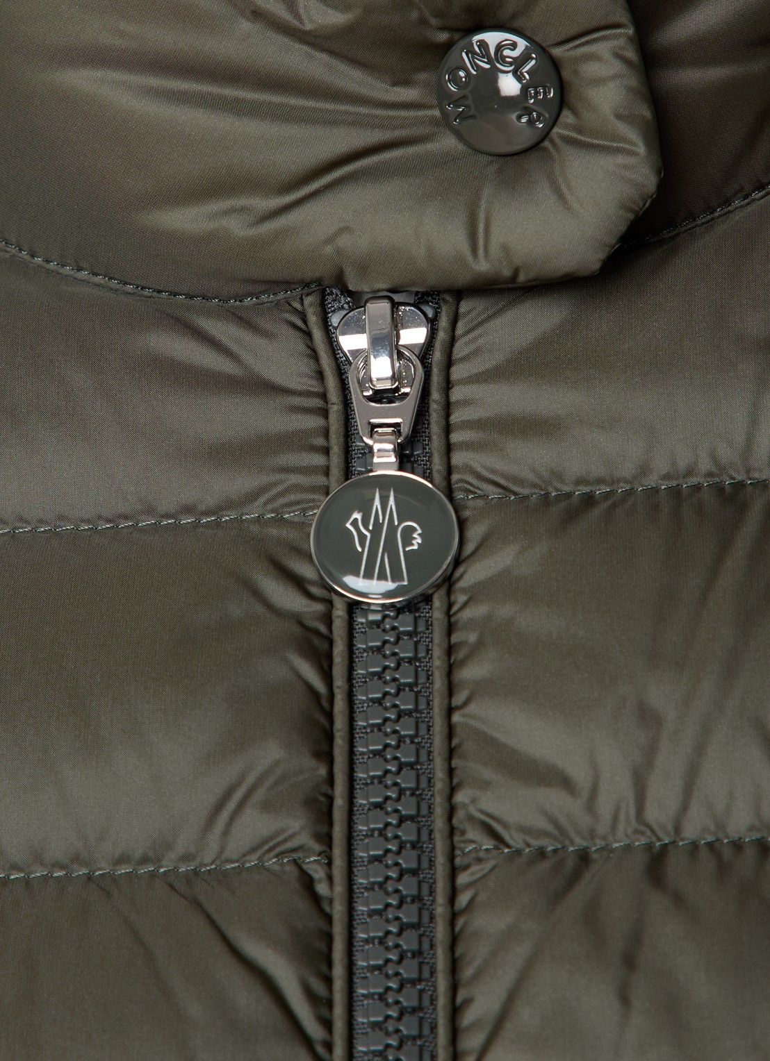 Moncler Igelle gewatteerd jack met donsvulling en logoborduring - detail 6 bronsgroen
