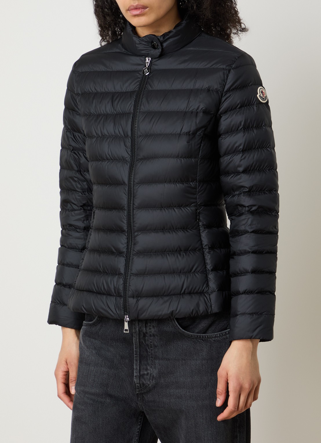 Moncler Igelle gewatteerd jack met donsvulling en ritszakken - detail zwart
