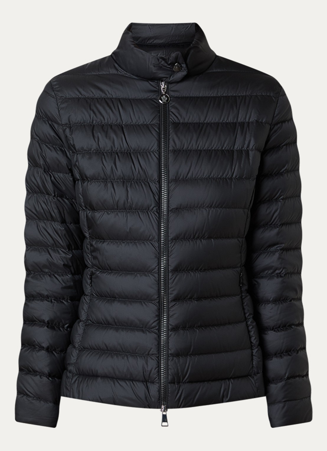 Moncler Igelle gewatteerd jack met donsvulling en ritszakken - voorkant 4 zwart