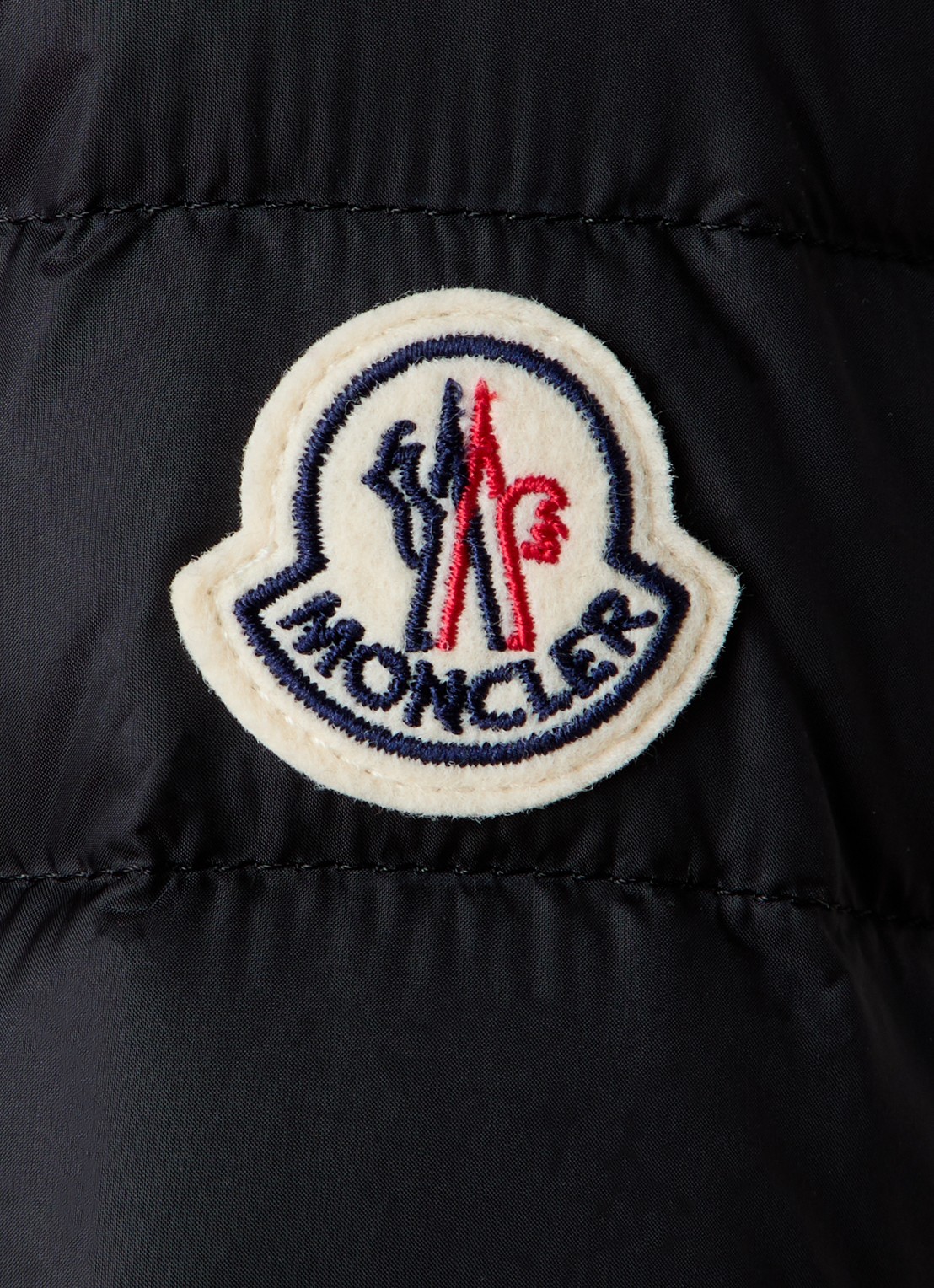Moncler Igelle gewatteerde jas met donsvulling en logo - detail 6 zwart