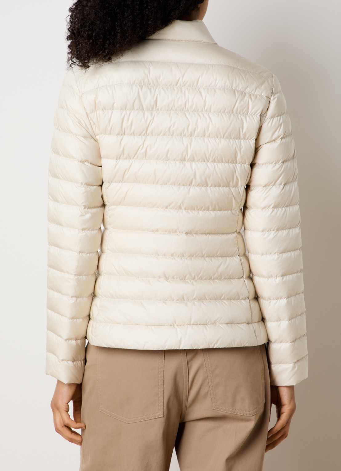 Moncler Igelle gewatteerde jas met donsvulling en logo - achterkant 6 gebroken wit