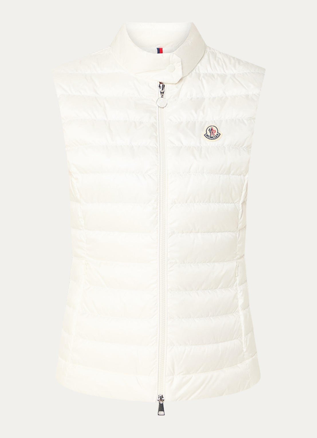 Moncler Igens gewatteerde bodywarmer met donsvulling en logo - voorkant 5 gebroken wit
