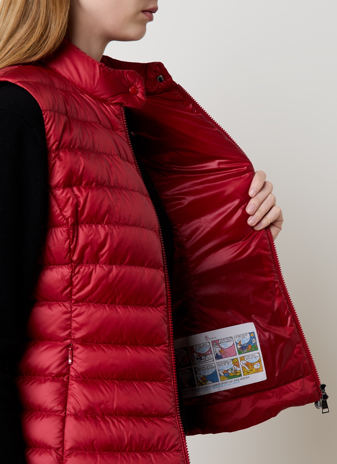 Moncler Igens gewatteerde bodywarmer met donsvulling - detail 3 rood