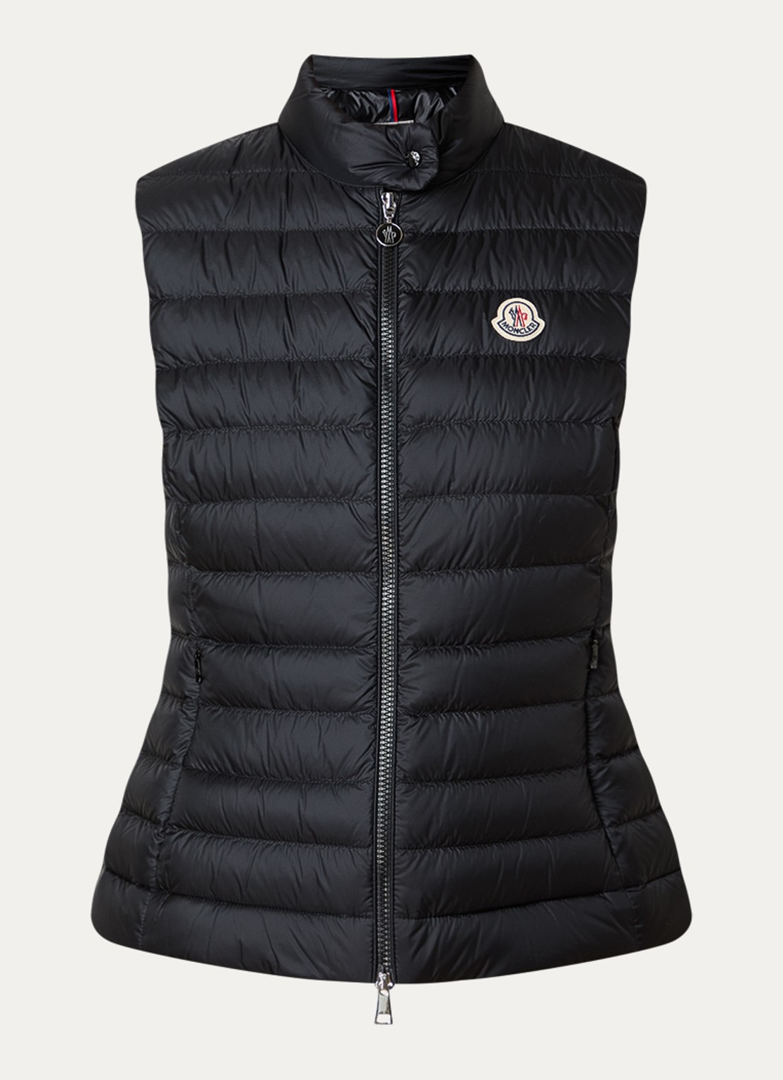 Moncler Igens gewatteerde bodywarmer met donsvulling - voorkant zwart