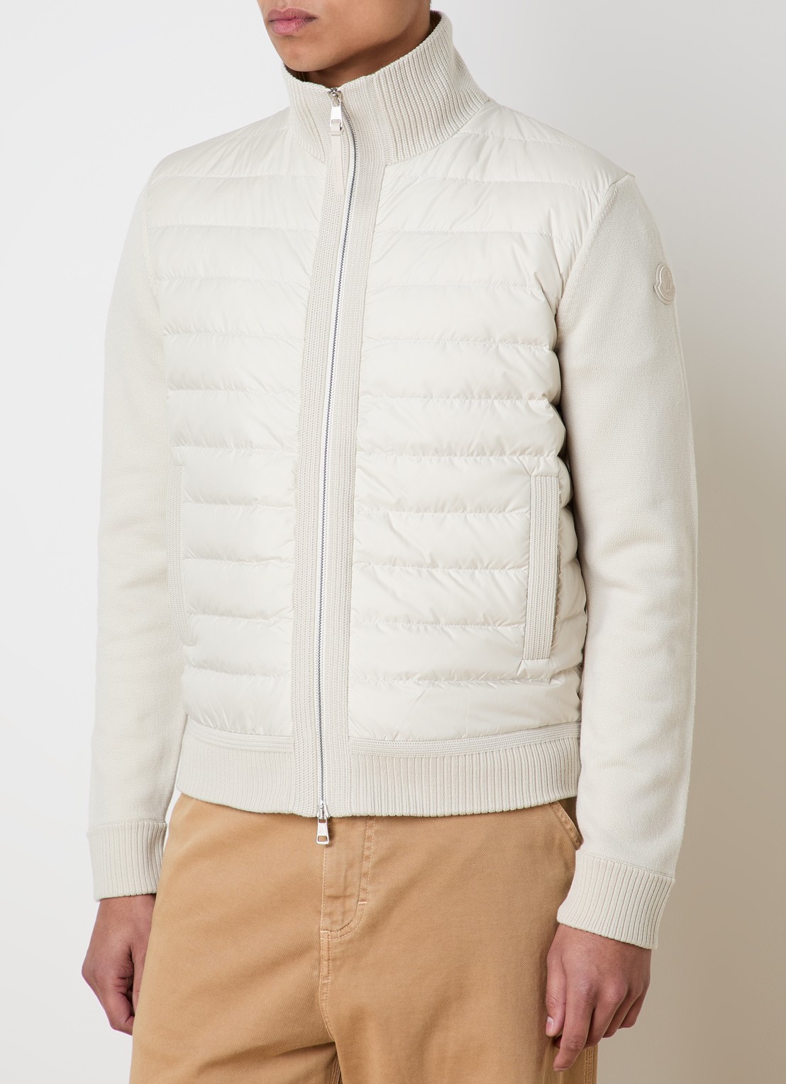 Moncler Jack met donsvulling en steekzakken - detail 4 ivoor