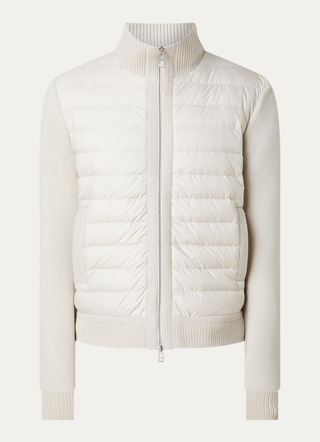Moncler Jack met donsvulling en steekzakken - voorkant 2 ivoor