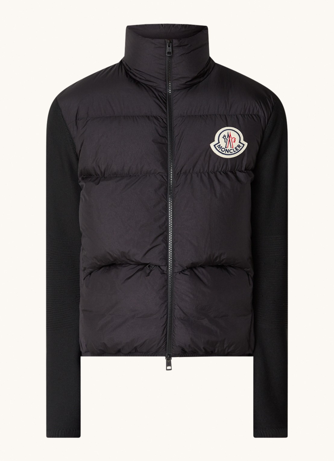 Moncler Jack met gewatteerd voorpand en ritszakken - voorkant 5 zwart