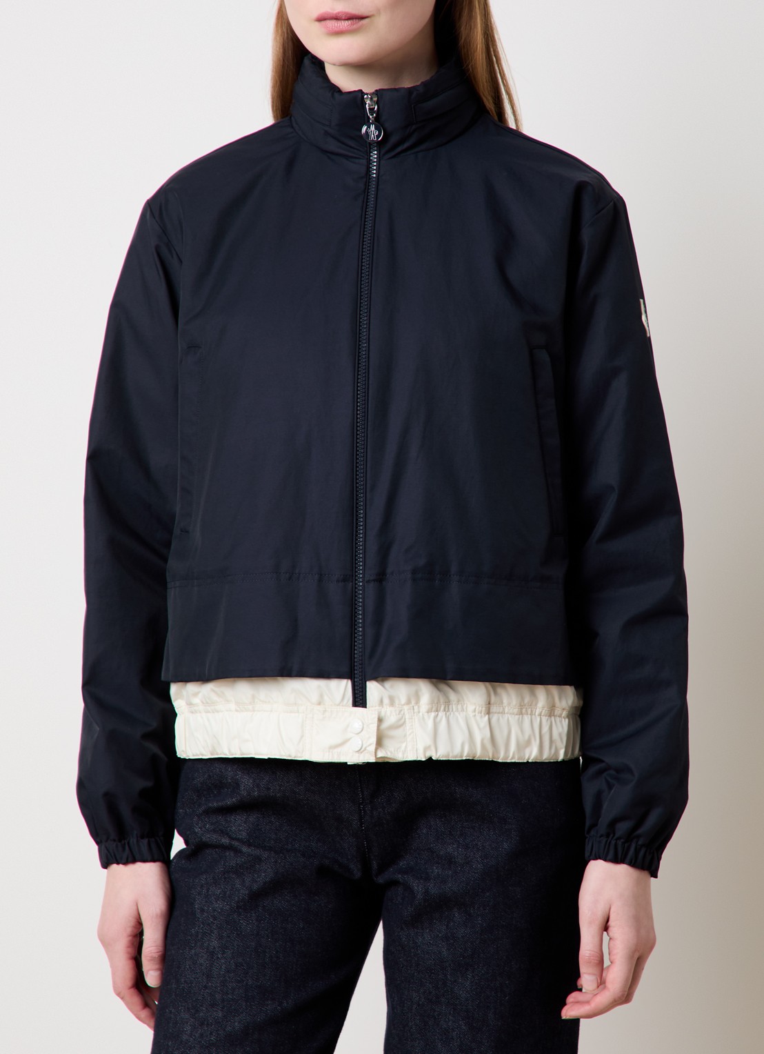 Moncler Janze gewatteerd jack met opbergbare capuchon - detail 4 donkerblauw
