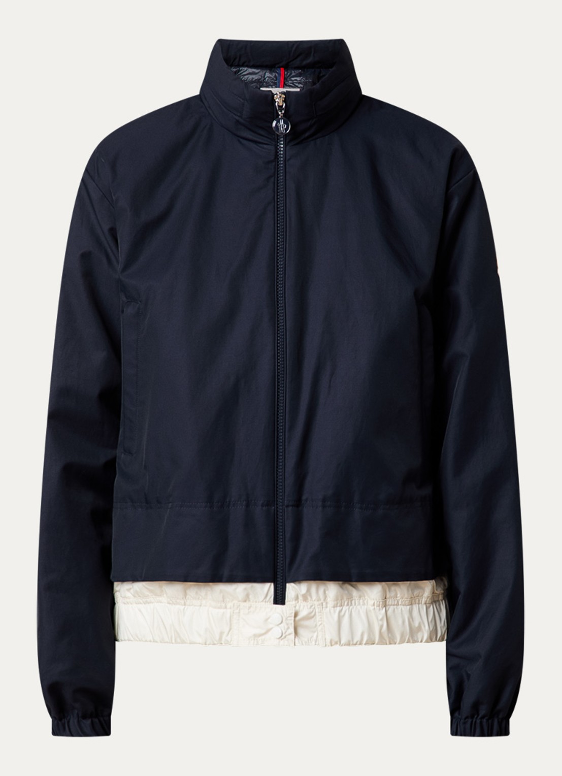 Moncler Janze gewatteerd jack met opbergbare capuchon - voorkant 2 donkerblauw