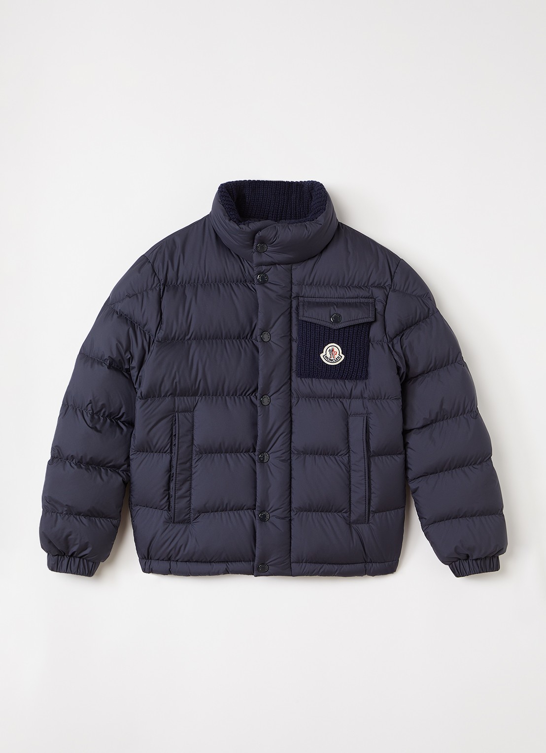 Moncler Jarek pufferjack met donsvulling - voorkant 2 donkerblauw
