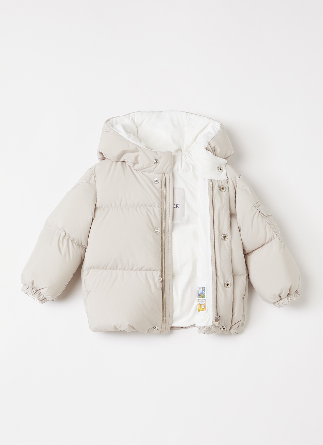 Moncler Jareth pufferjack met donsvulling - voorkant 3 ivoor