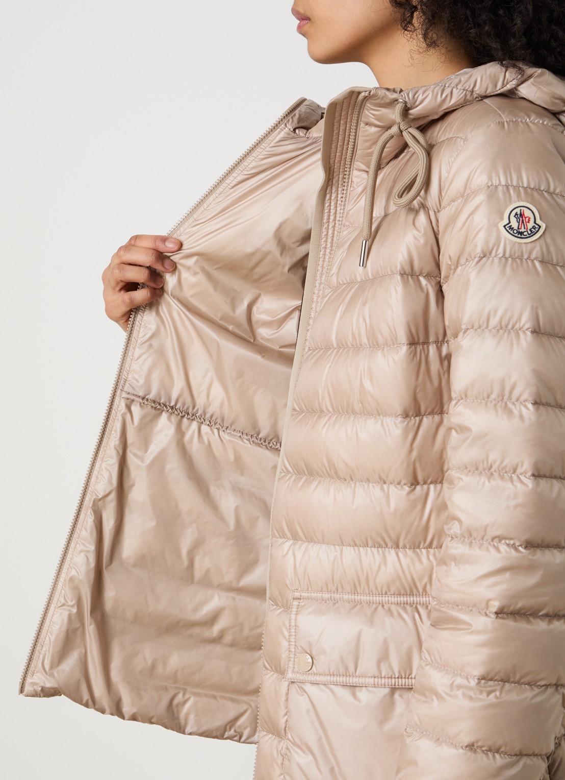 Moncler Jasmin gewatteerde parka met donsvulling en klepzakken - detail 2 beige