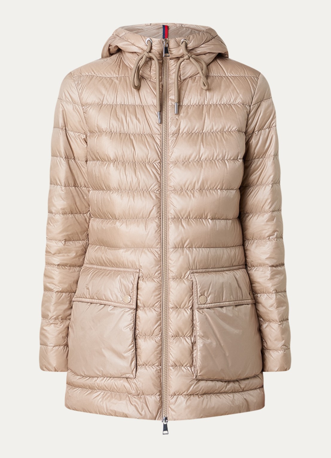 Moncler Jasmin gewatteerde parka met donsvulling en klepzakken - voorkant 5 beige