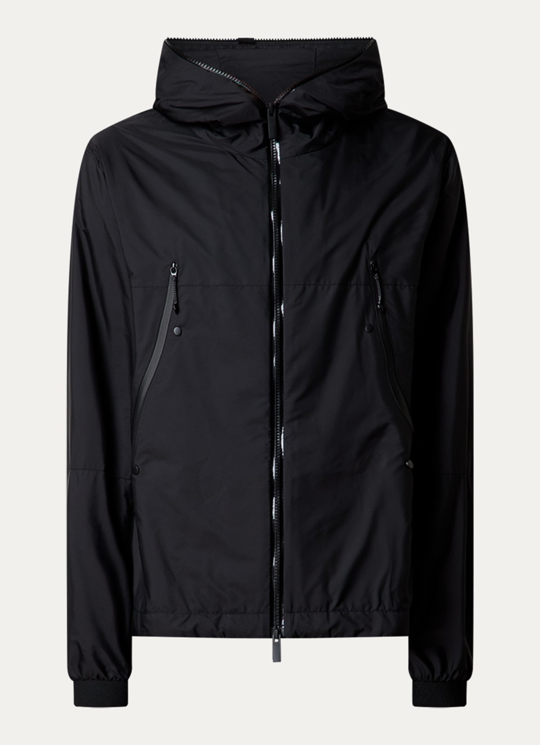Moncler Junichi windjack met capuchon - voorkant zwart