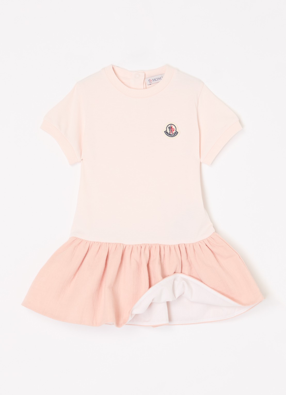 Moncler Jurk met logoborduring - voorkant 2 lichtroze