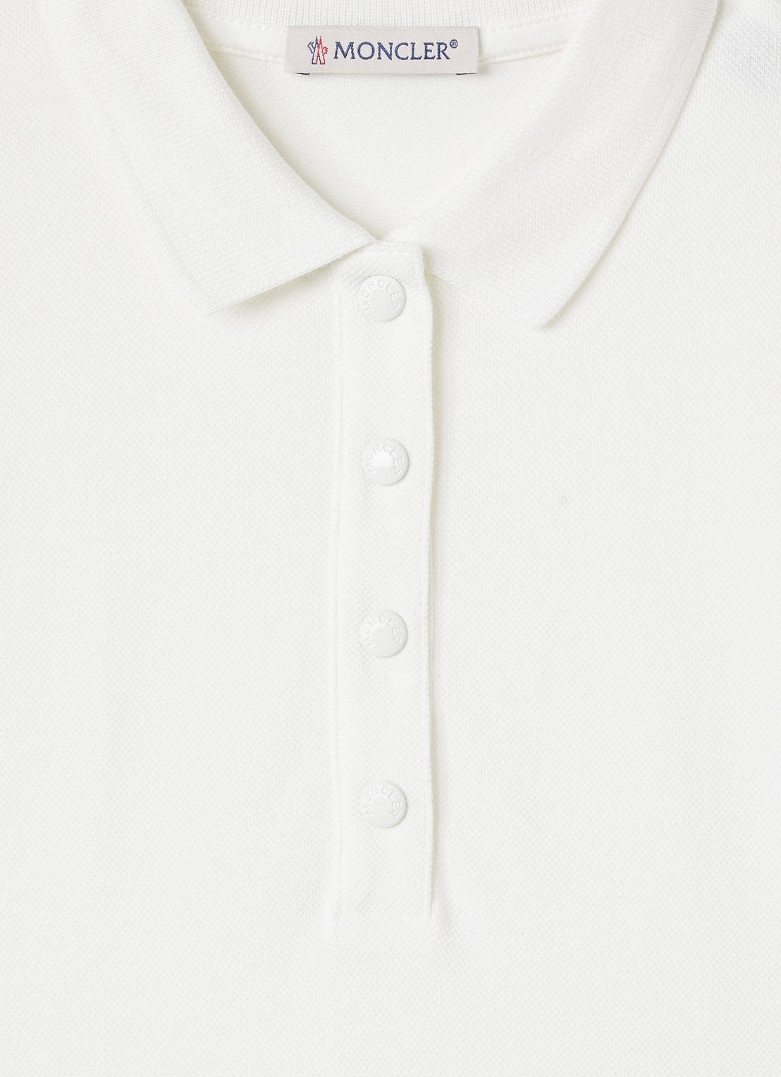 Moncler Jurk met polokraag en logo - detail wit