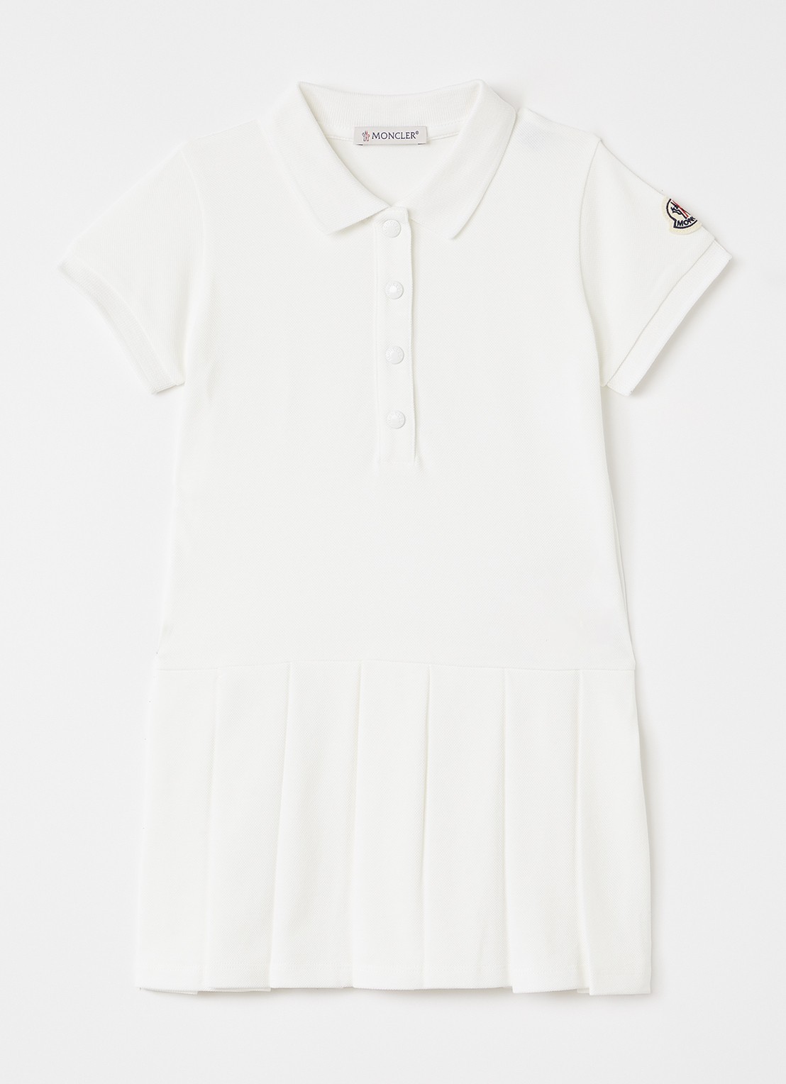 Moncler Jurk met polokraag en logo - voorkant 2 wit