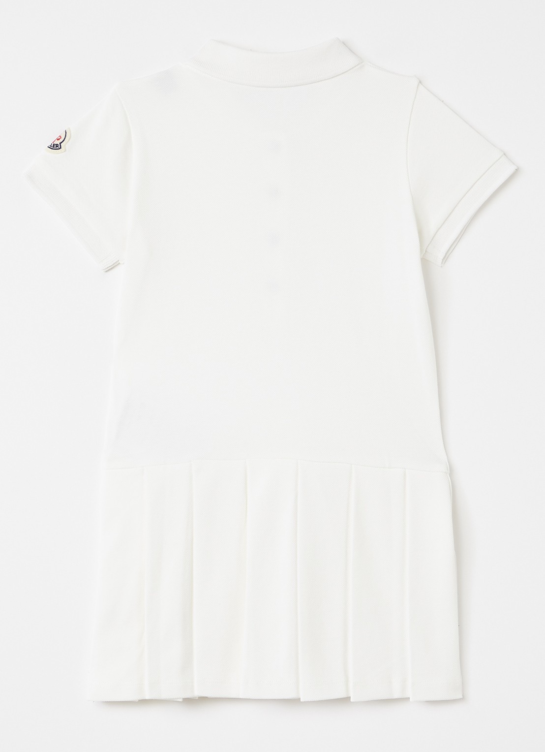 Moncler Jurk met polokraag en logo - voorkant 3 wit
