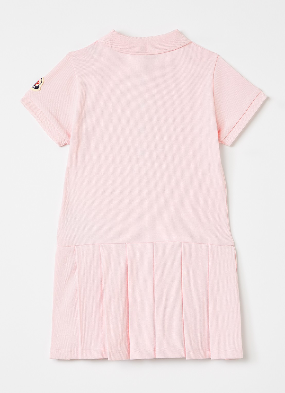 Moncler Jurk met polokraag en logo - voorkant 2 roze