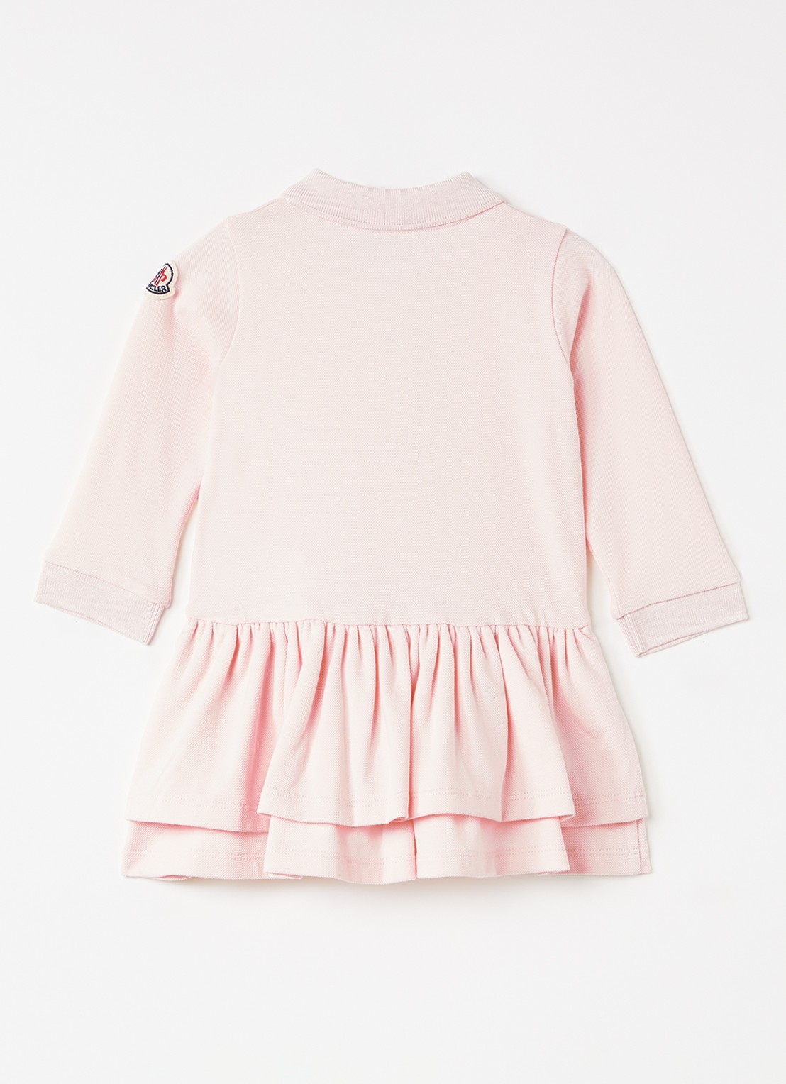 Moncler Jurk van piqué katoen met polokraag - voorkant 2 lichtroze