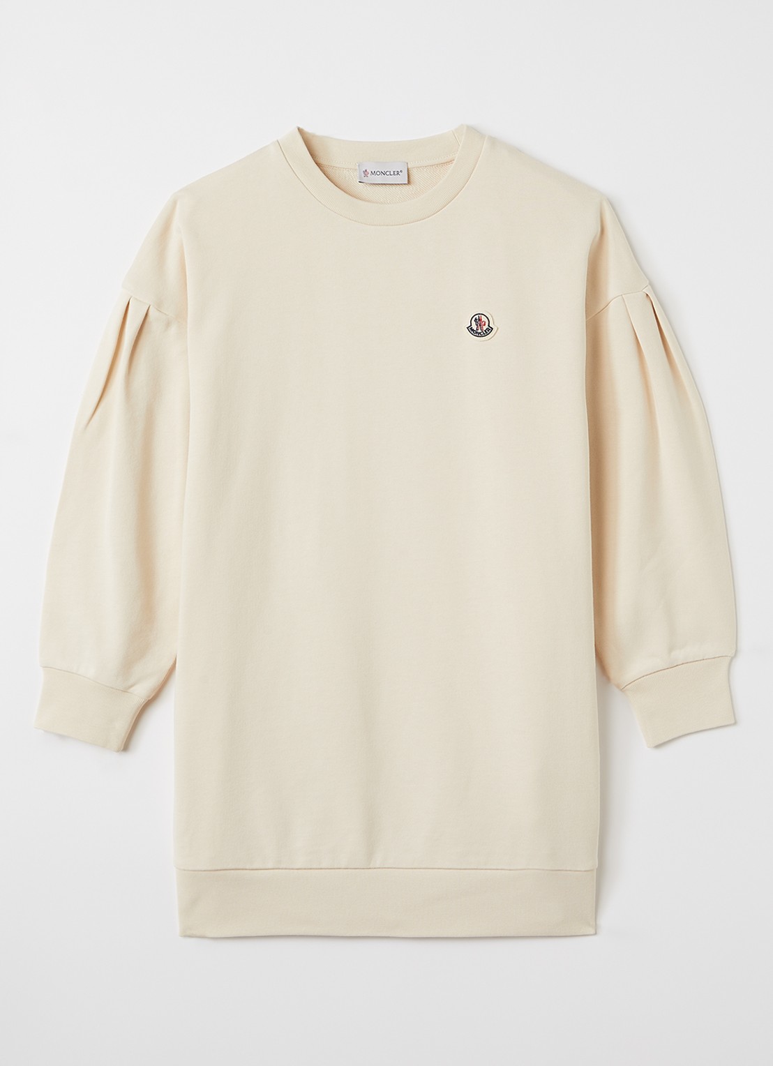 Moncler Jurk van sweatstof met logoborduring - voorkant 2 beige