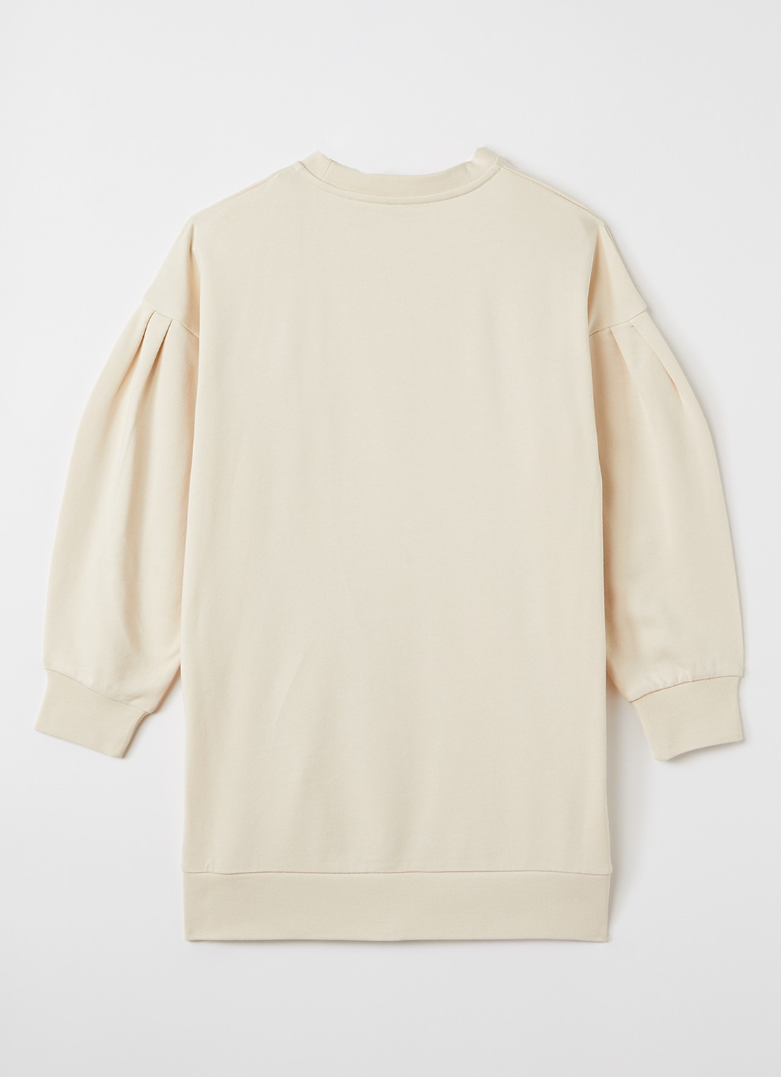 Moncler Jurk van sweatstof met logoborduring - voorkant 3 beige