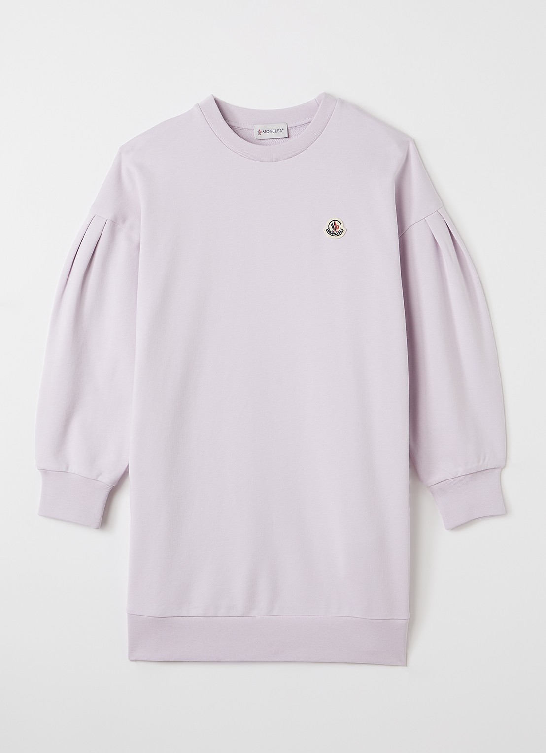 Moncler Jurk van sweatstof met logoborduring - voorkant 2 lichtpaars