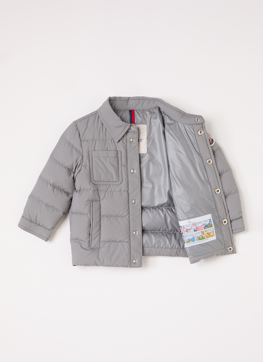 Moncler Kaelen gewatteerd jack met donsvulling - voorkant 2 grijs