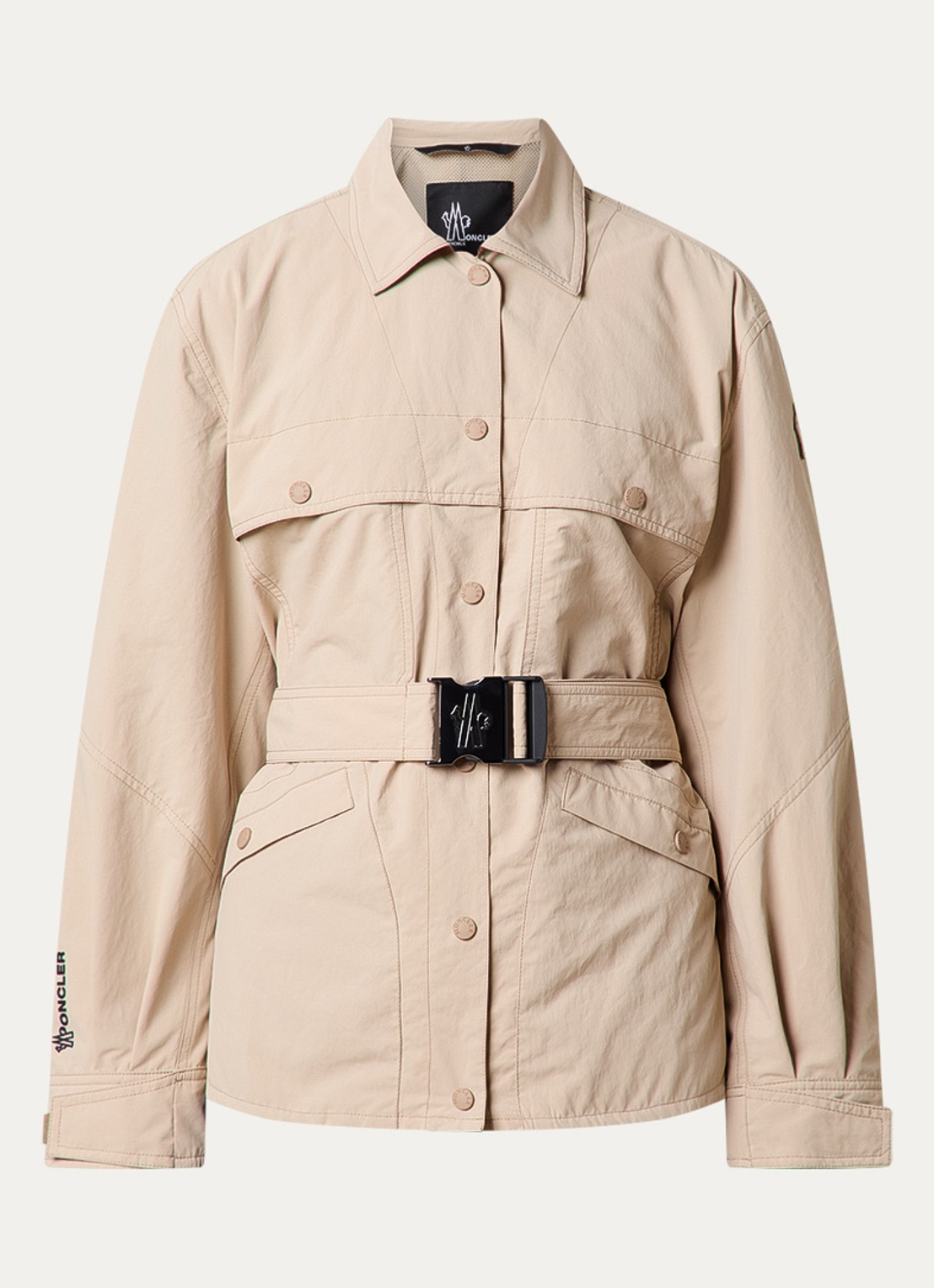 Moncler Kaeng jack met ceintuur - voorkant 4 beige
