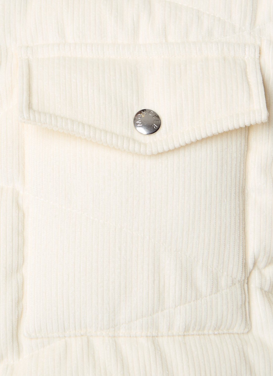 Moncler Kaver puffer jack van corduroy met donsvulling - detail 6 gebroken wit