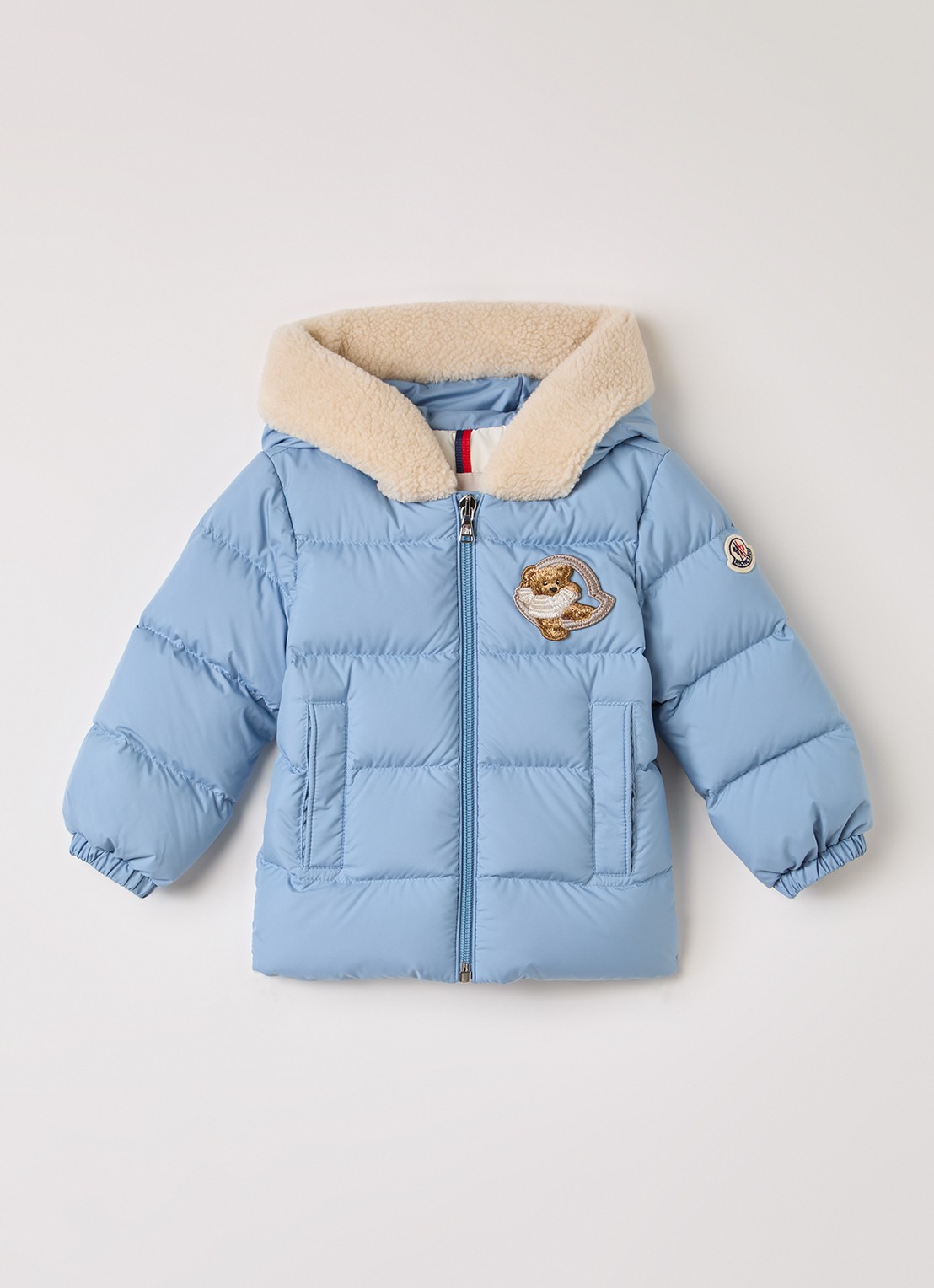 Moncler Kesimur puffer jack met donsvulling - voorkant lichtblauw