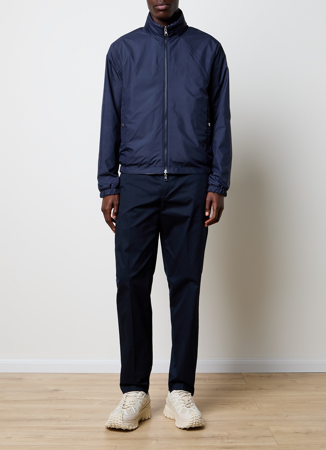 Moncler Lachat reversible jack met opbergbare capuchon - voorkant 6 donkerblauw