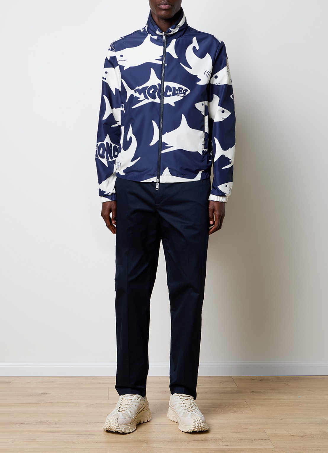 Moncler Lachat reversible jack met opbergbare capuchon - voorkant 7 donkerblauw