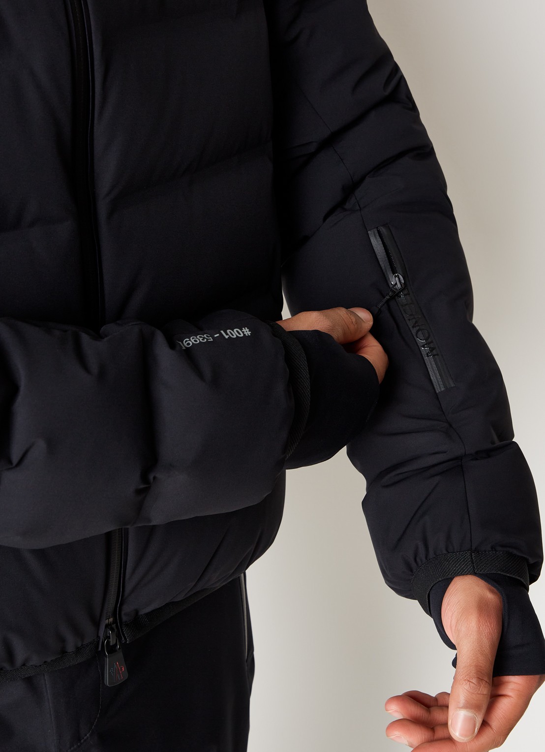 Moncler Lagorai ski-jas met donsvulling en capuchon - detail 5 zwart