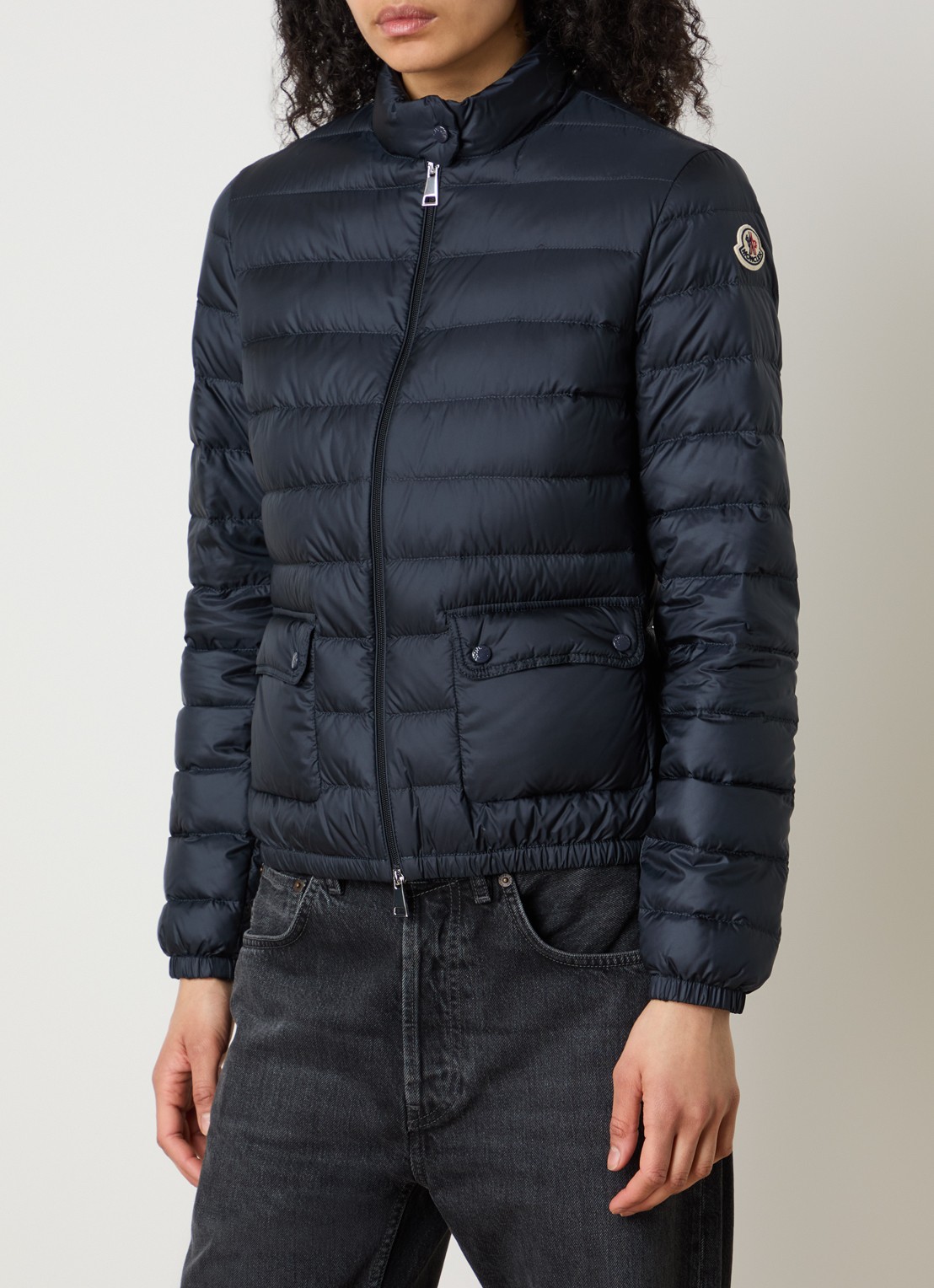 Moncler Lans gewatteerd jack met donsvulling en klepzakken - detail 3 donkerblauw