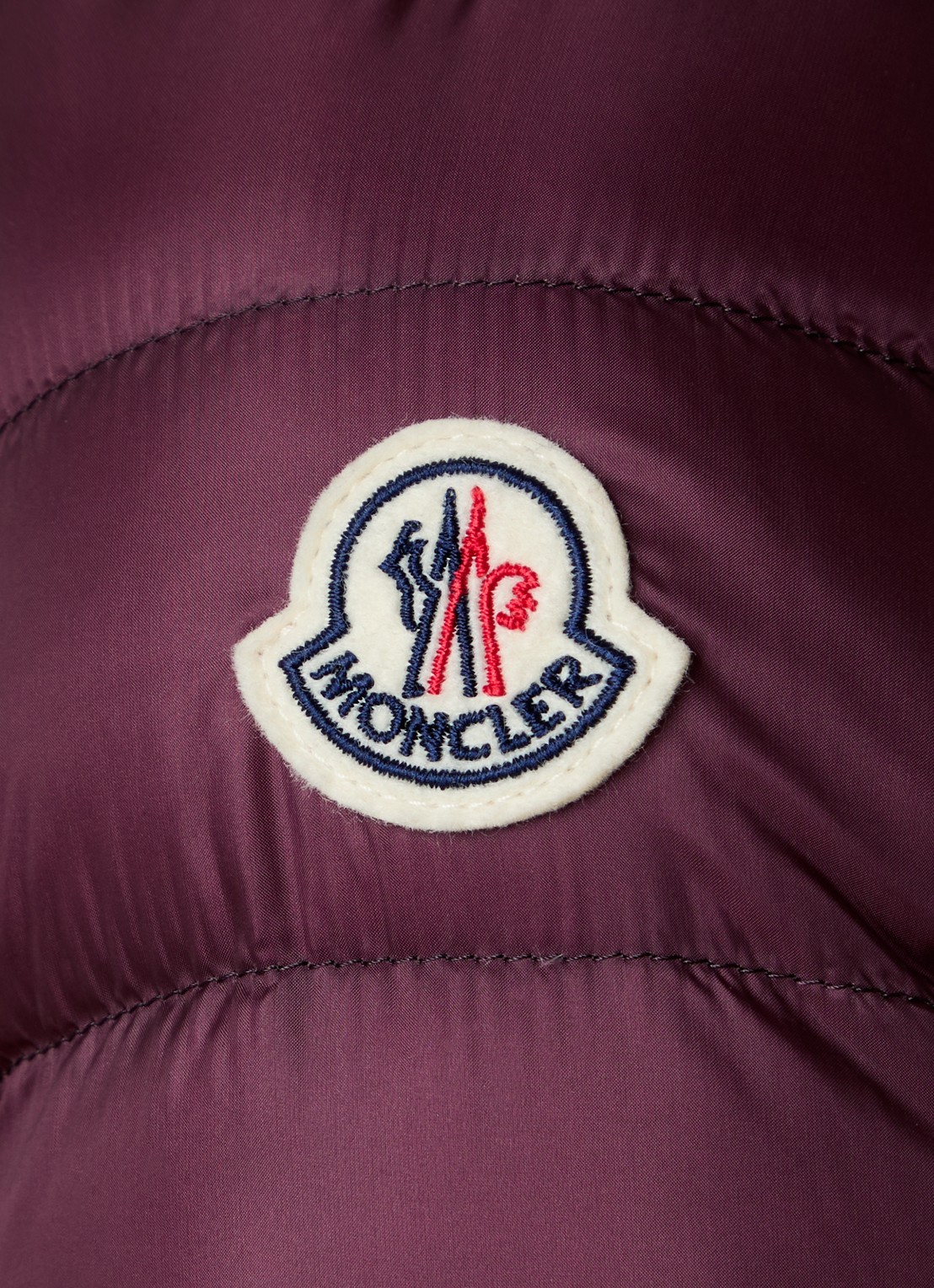 Moncler Lans gewatteerde jas met donsvulling en klepzakken - detail 5 bordeauxrood