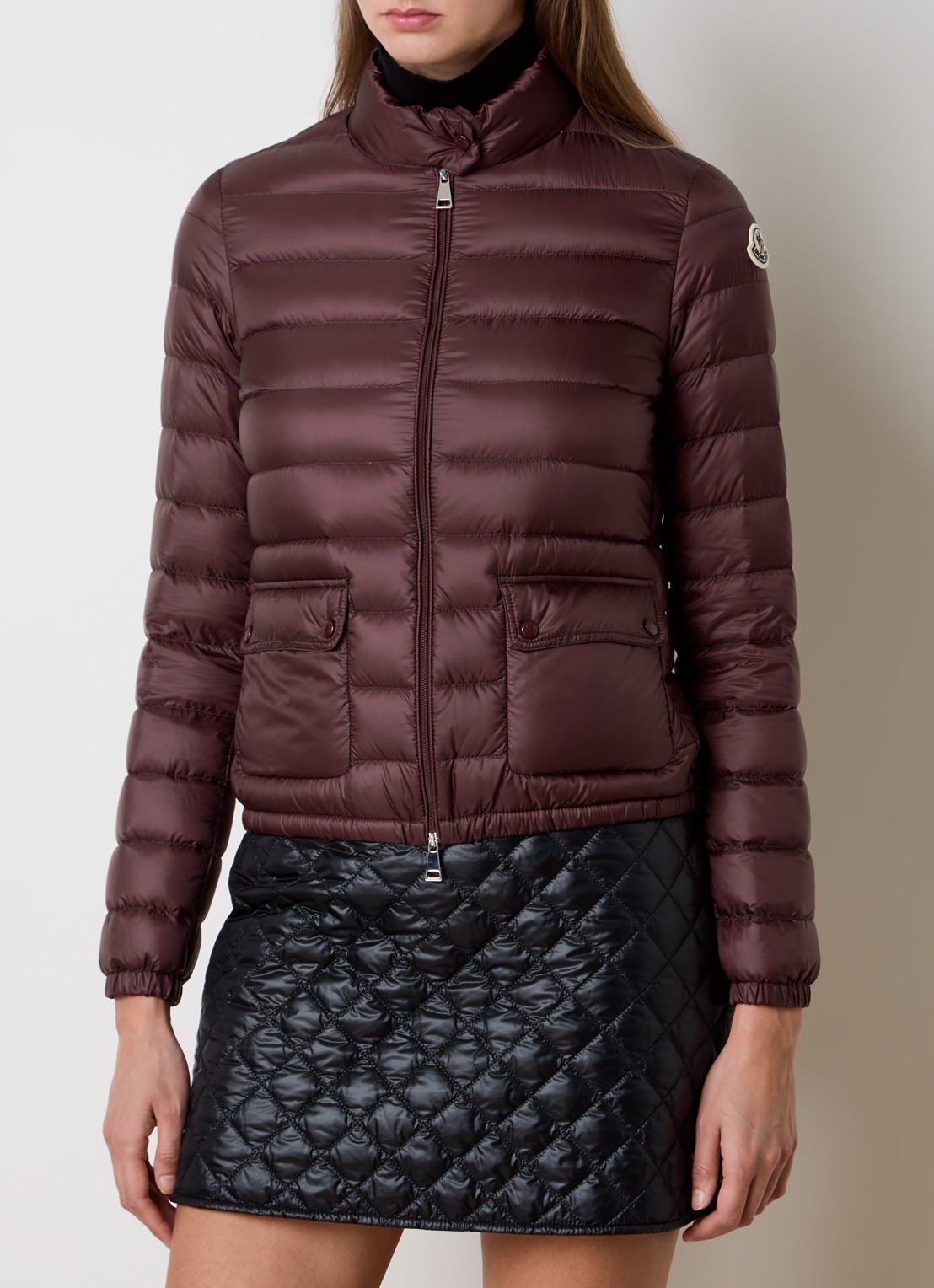 Moncler Lans gewatteerde jas met donsvulling en klepzakken - detail 6 bordeauxrood