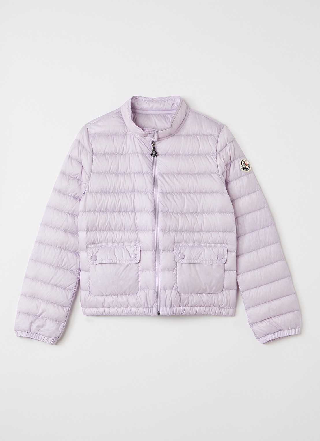 Moncler Lans puffer jack met donsvulling - voorkant lichtpaars