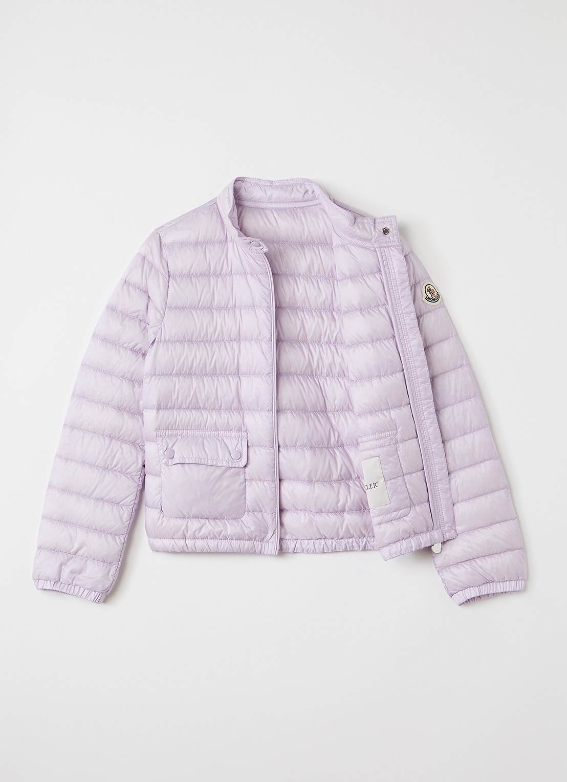 Moncler Lans puffer jack met donsvulling - voorkant 2 lichtpaars