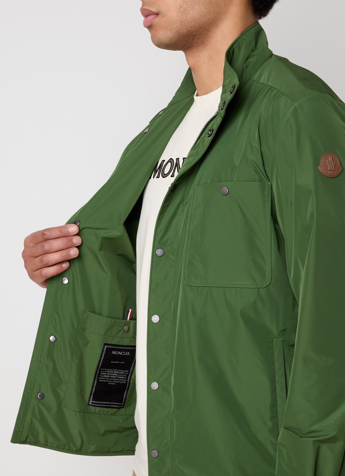 Moncler Lasca jack met steekzakken  - detail 5 legergroen
