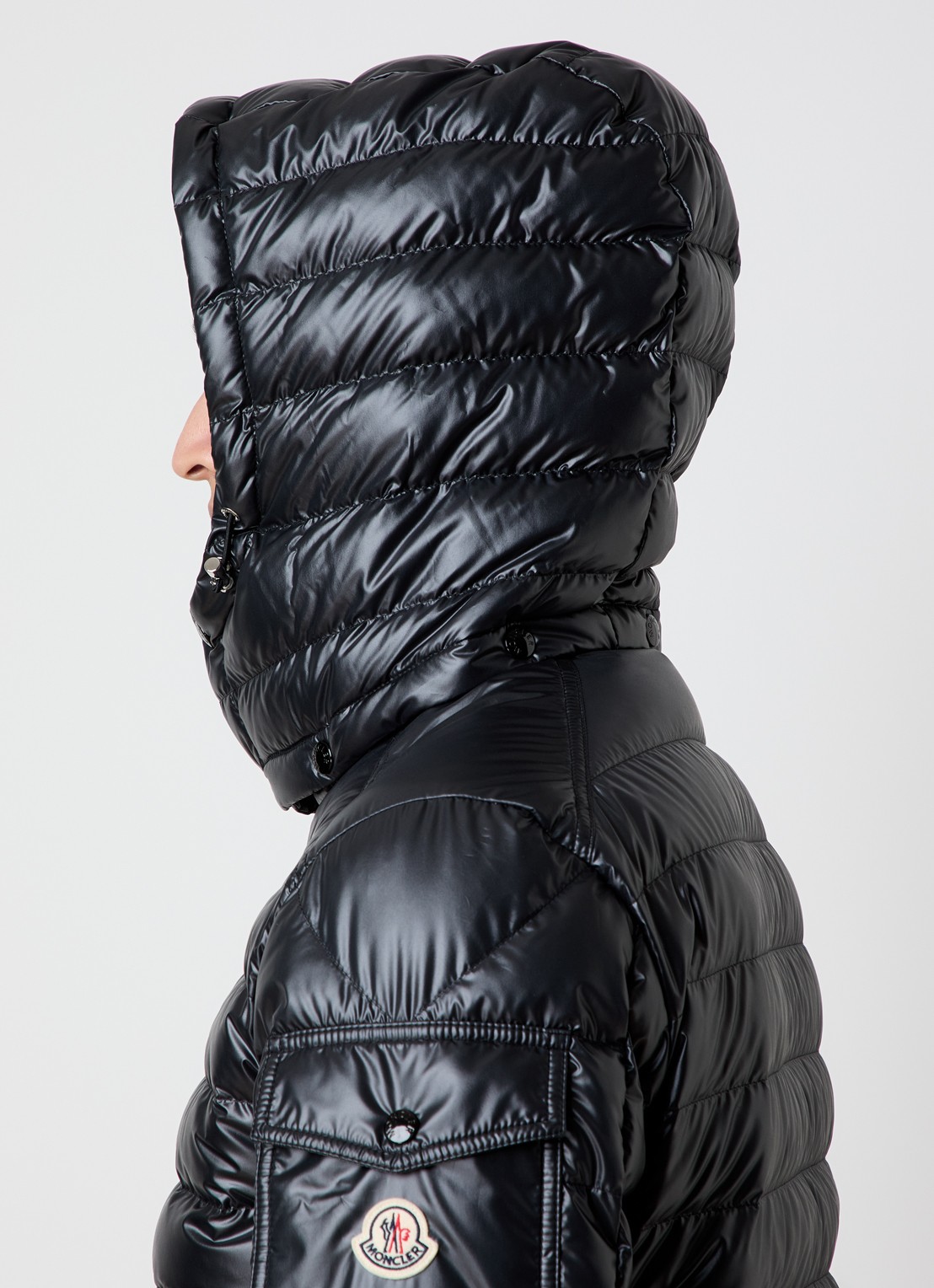Moncler Lauros gewatteerd jack met donsvulling en afneembare capucon - detail 5 zwart