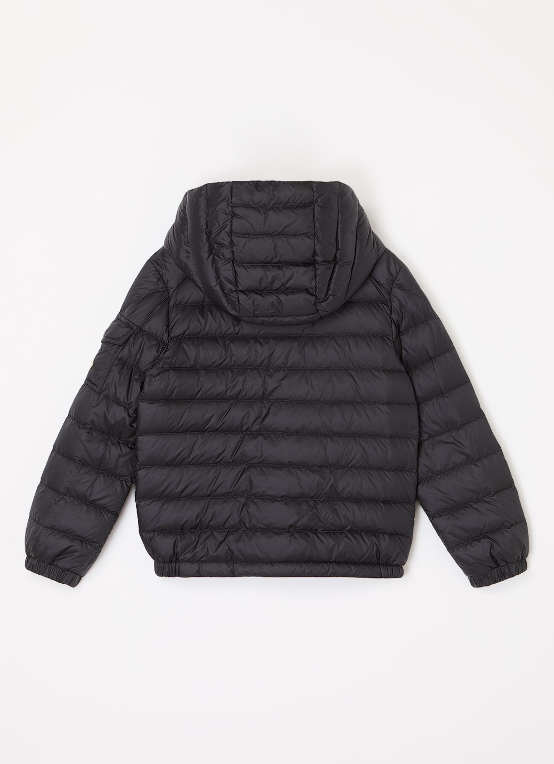Moncler Lauros gewatteerde jas met donsvulling en afneembare capuchon - achterkant zwart