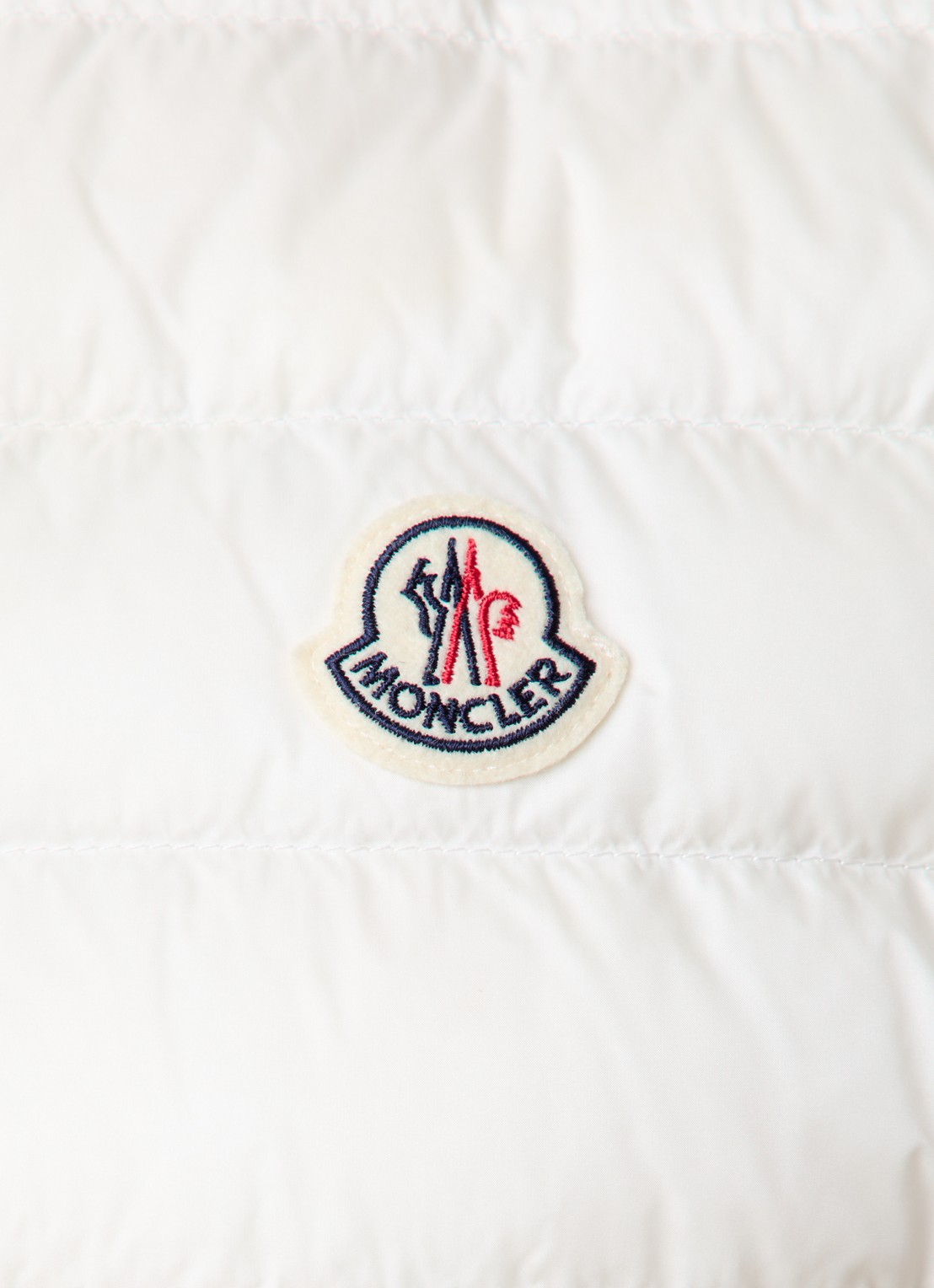 Moncler Liane gewatteerde bodywarmer met donsvulling en logo - detail 6 gebroken wit