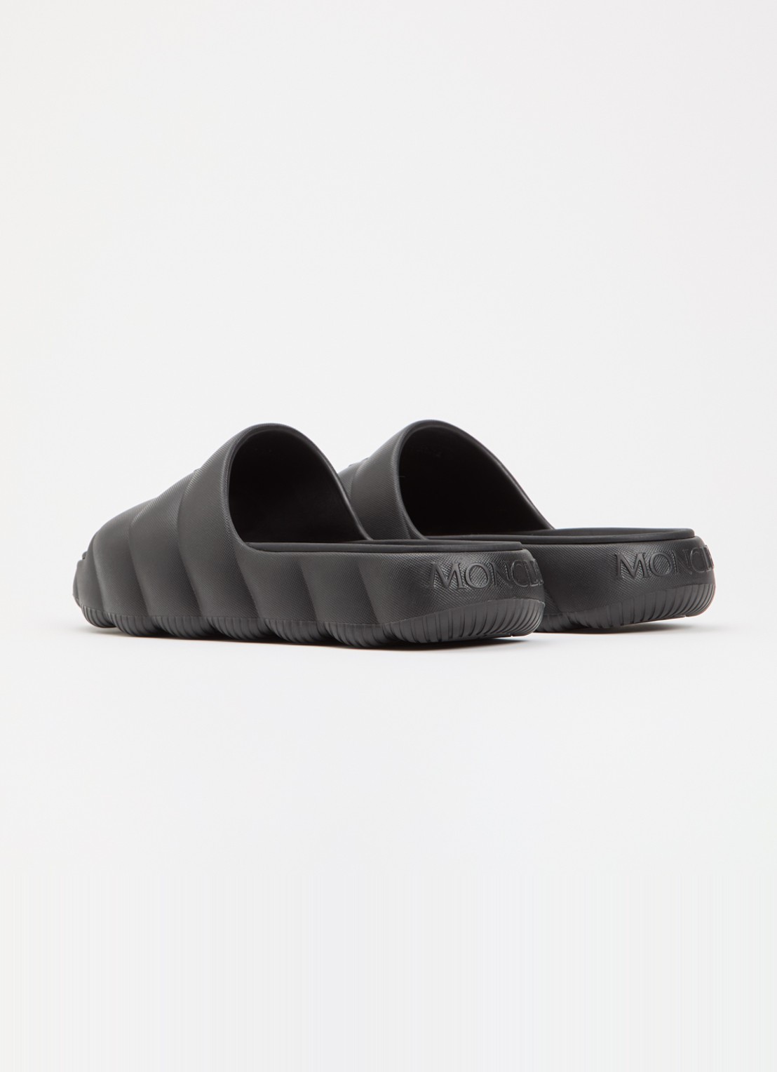 Moncler Lilo slipper met logo - achterkant zwart